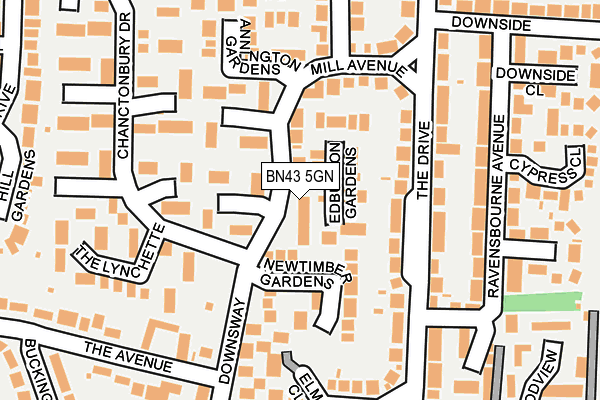 BN43 5GN map - OS OpenMap – Local (Ordnance Survey)