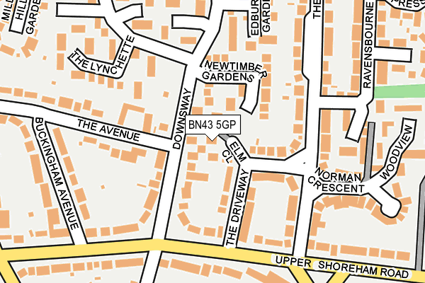 BN43 5GP map - OS OpenMap – Local (Ordnance Survey)