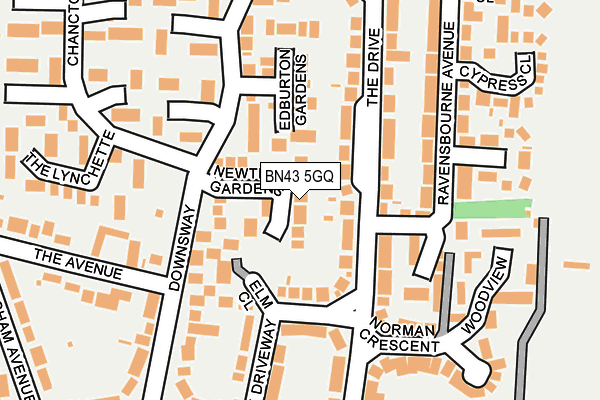 BN43 5GQ map - OS OpenMap – Local (Ordnance Survey)