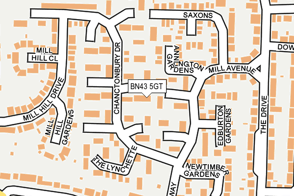 BN43 5GT map - OS OpenMap – Local (Ordnance Survey)