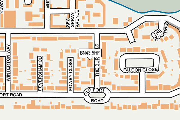 BN43 5HF map - OS OpenMap – Local (Ordnance Survey)