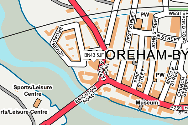 BN43 5JF map - OS OpenMap – Local (Ordnance Survey)