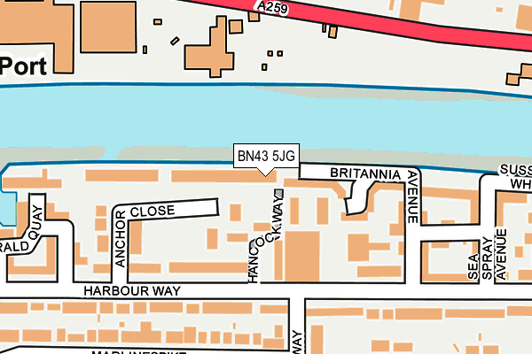 BN43 5JG map - OS OpenMap – Local (Ordnance Survey)