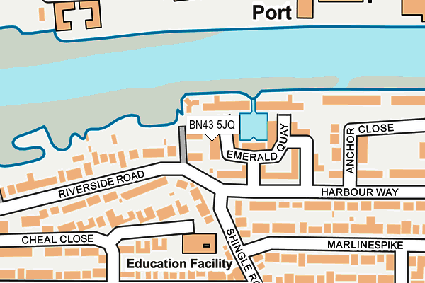 BN43 5JQ map - OS OpenMap – Local (Ordnance Survey)