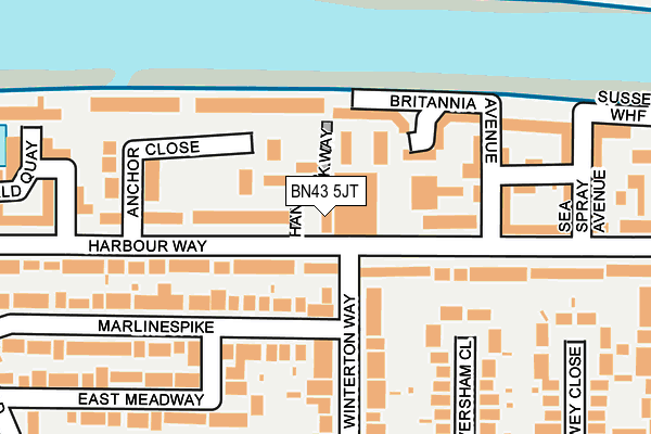 BN43 5JT map - OS OpenMap – Local (Ordnance Survey)