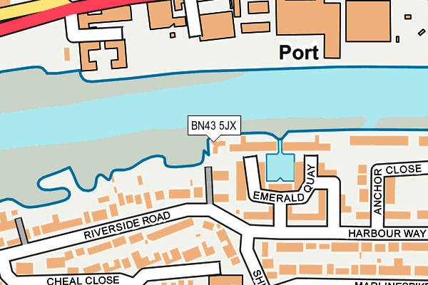 BN43 5JX map - OS OpenMap – Local (Ordnance Survey)