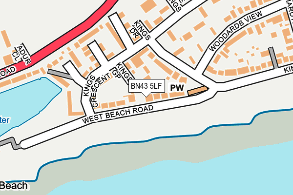 BN43 5LF map - OS OpenMap – Local (Ordnance Survey)