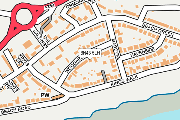 BN43 5LH map - OS OpenMap – Local (Ordnance Survey)