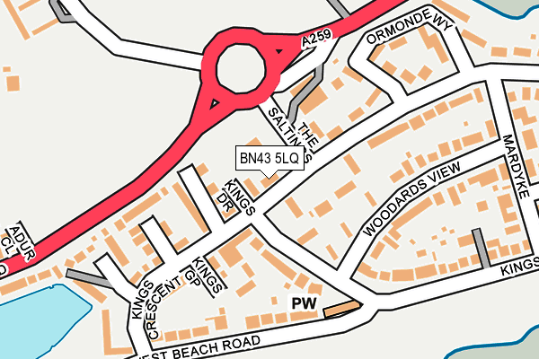 BN43 5LQ map - OS OpenMap – Local (Ordnance Survey)