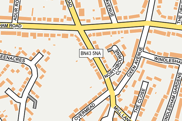 BN43 5NA map - OS OpenMap – Local (Ordnance Survey)