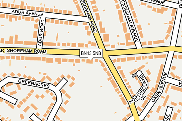 BN43 5NB map - OS OpenMap – Local (Ordnance Survey)