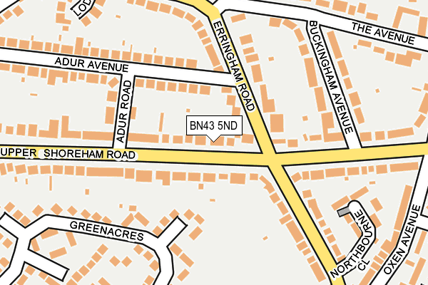 BN43 5ND map - OS OpenMap – Local (Ordnance Survey)