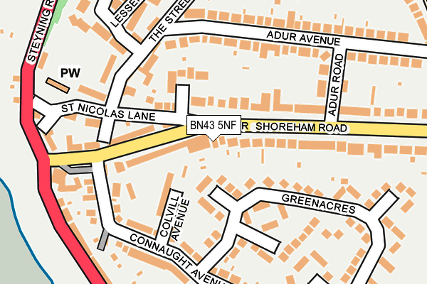 BN43 5NF map - OS OpenMap – Local (Ordnance Survey)