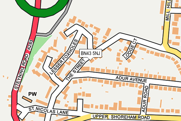 BN43 5NJ map - OS OpenMap – Local (Ordnance Survey)