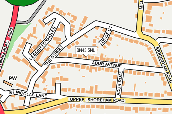 BN43 5NL map - OS OpenMap – Local (Ordnance Survey)