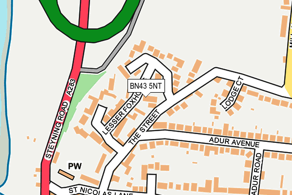 BN43 5NT map - OS OpenMap – Local (Ordnance Survey)