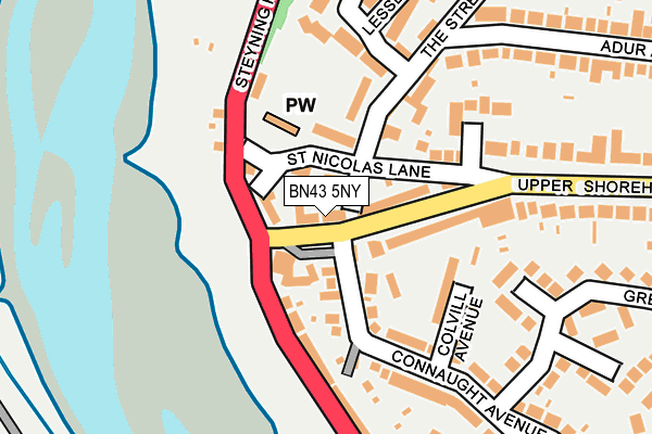 BN43 5NY map - OS OpenMap – Local (Ordnance Survey)