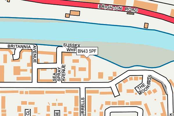 BN43 5PF map - OS OpenMap – Local (Ordnance Survey)