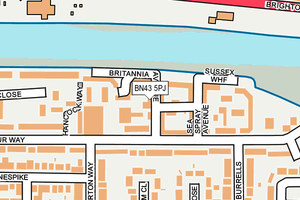 BN43 5PJ map - OS OpenMap – Local (Ordnance Survey)