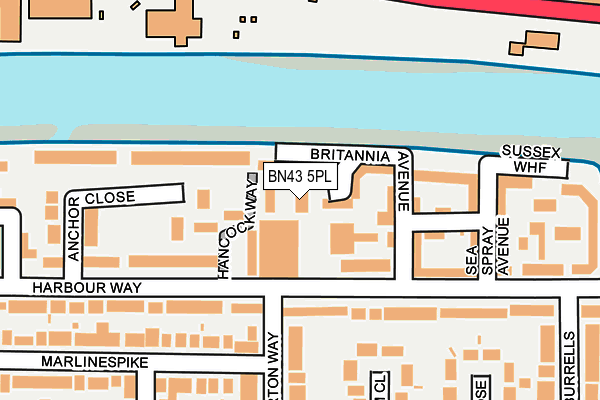 BN43 5PL map - OS OpenMap – Local (Ordnance Survey)
