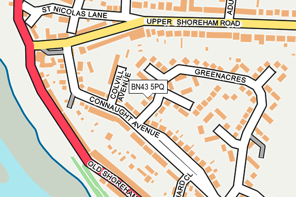 BN43 5PQ map - OS OpenMap – Local (Ordnance Survey)