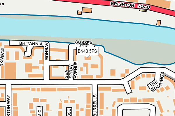BN43 5PS map - OS OpenMap – Local (Ordnance Survey)