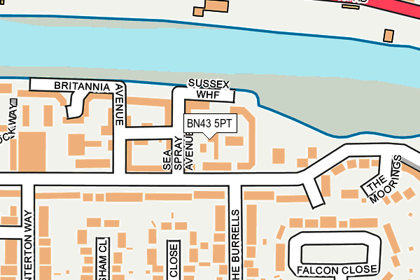 BN43 5PT map - OS OpenMap – Local (Ordnance Survey)