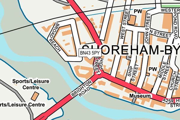 BN43 5PY map - OS OpenMap – Local (Ordnance Survey)