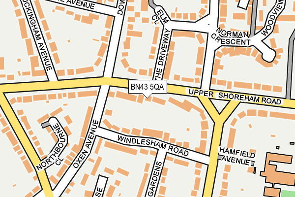 BN43 5QA map - OS OpenMap – Local (Ordnance Survey)