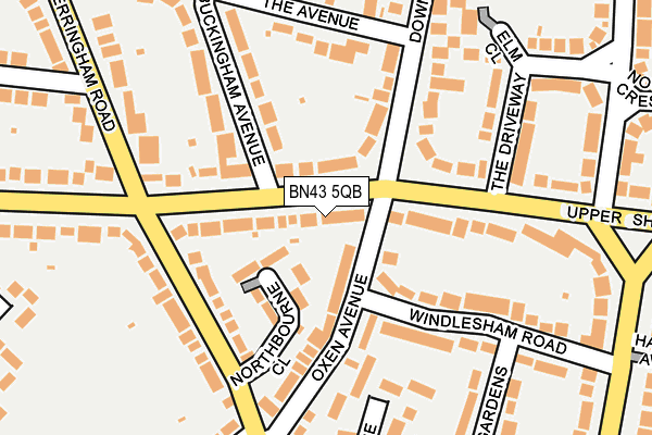 BN43 5QB map - OS OpenMap – Local (Ordnance Survey)