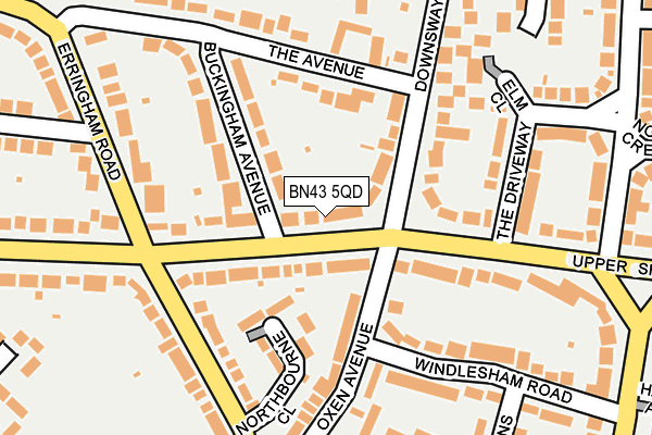 BN43 5QD map - OS OpenMap – Local (Ordnance Survey)