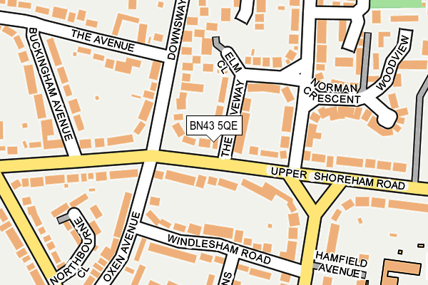 BN43 5QE map - OS OpenMap – Local (Ordnance Survey)