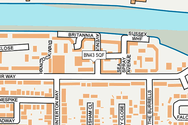 BN43 5QF map - OS OpenMap – Local (Ordnance Survey)