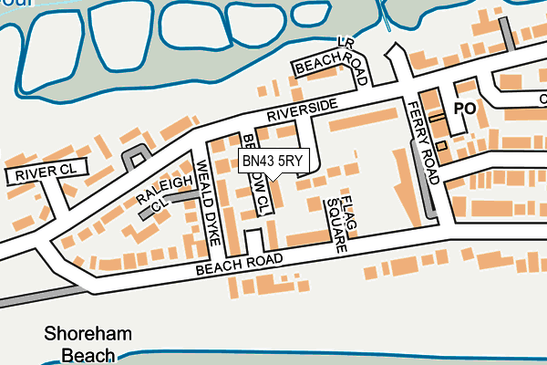 BN43 5RY map - OS OpenMap – Local (Ordnance Survey)