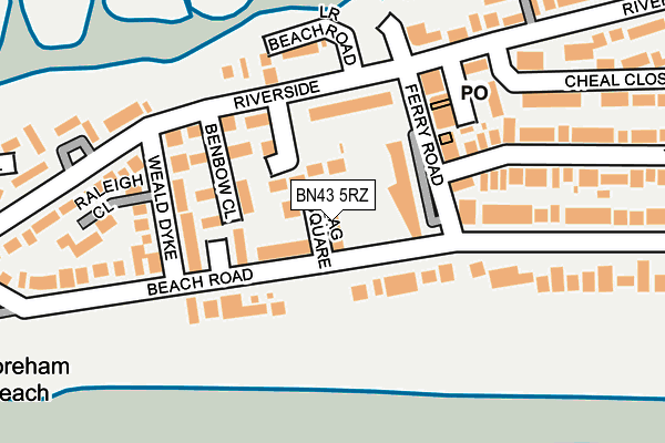 BN43 5RZ map - OS OpenMap – Local (Ordnance Survey)