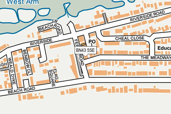 BN43 5SE map - OS OpenMap – Local (Ordnance Survey)