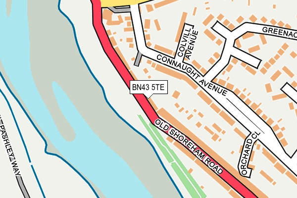 BN43 5TE map - OS OpenMap – Local (Ordnance Survey)