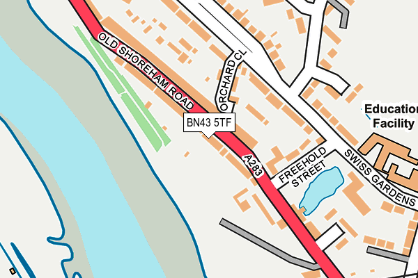 BN43 5TF map - OS OpenMap – Local (Ordnance Survey)