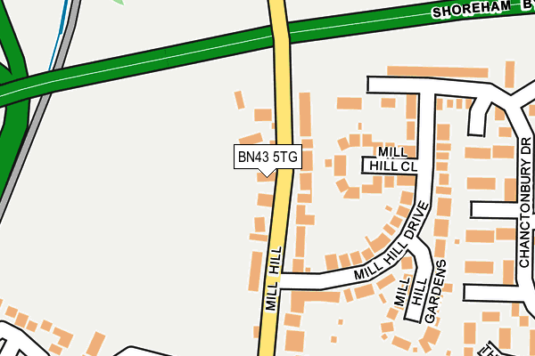 BN43 5TG map - OS OpenMap – Local (Ordnance Survey)
