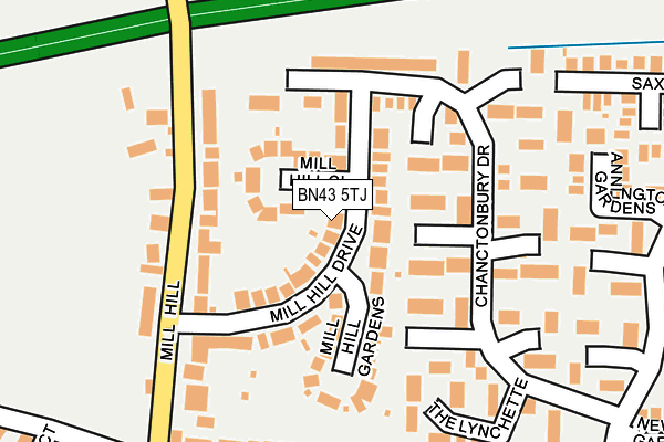 BN43 5TJ map - OS OpenMap – Local (Ordnance Survey)