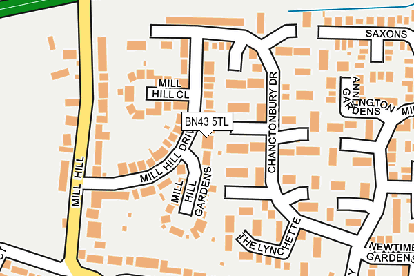 BN43 5TL map - OS OpenMap – Local (Ordnance Survey)