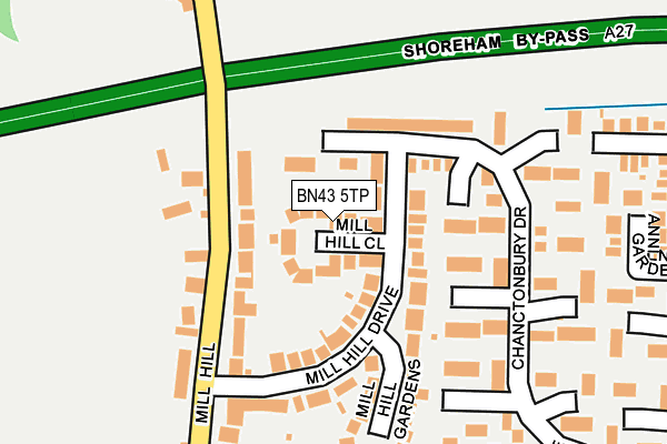 BN43 5TP map - OS OpenMap – Local (Ordnance Survey)