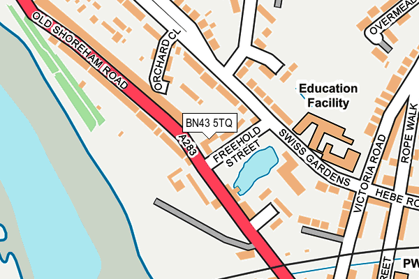 BN43 5TQ map - OS OpenMap – Local (Ordnance Survey)