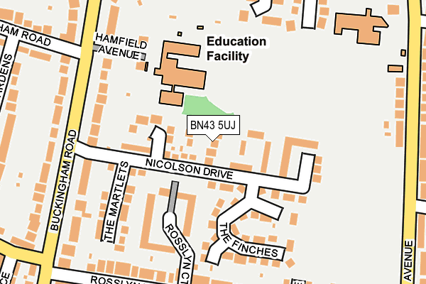 BN43 5UJ map - OS OpenMap – Local (Ordnance Survey)