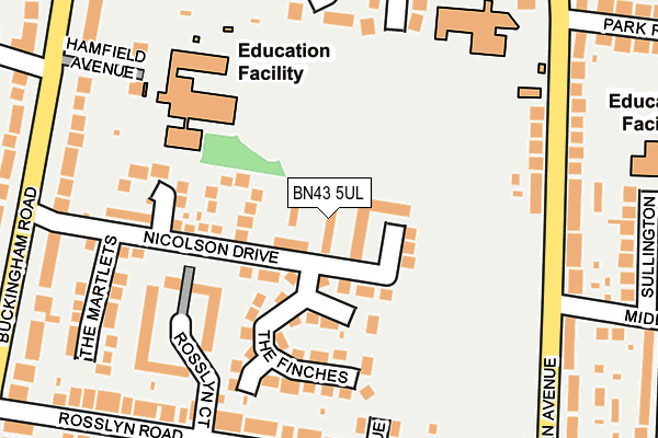BN43 5UL map - OS OpenMap – Local (Ordnance Survey)