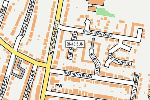 BN43 5UN map - OS OpenMap – Local (Ordnance Survey)