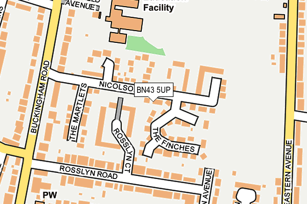 BN43 5UP map - OS OpenMap – Local (Ordnance Survey)