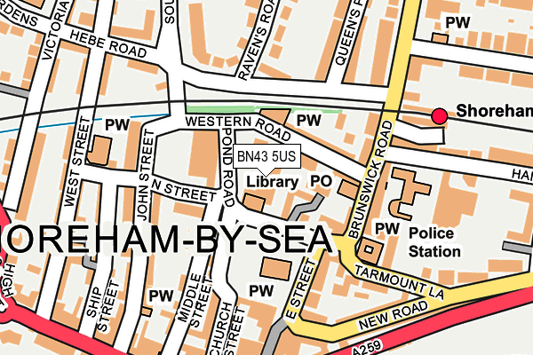 BN43 5US map - OS OpenMap – Local (Ordnance Survey)
