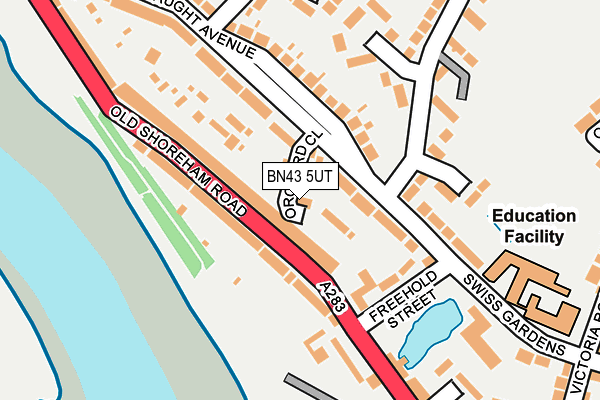 BN43 5UT map - OS OpenMap – Local (Ordnance Survey)