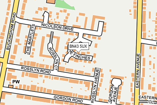 BN43 5UX map - OS OpenMap – Local (Ordnance Survey)